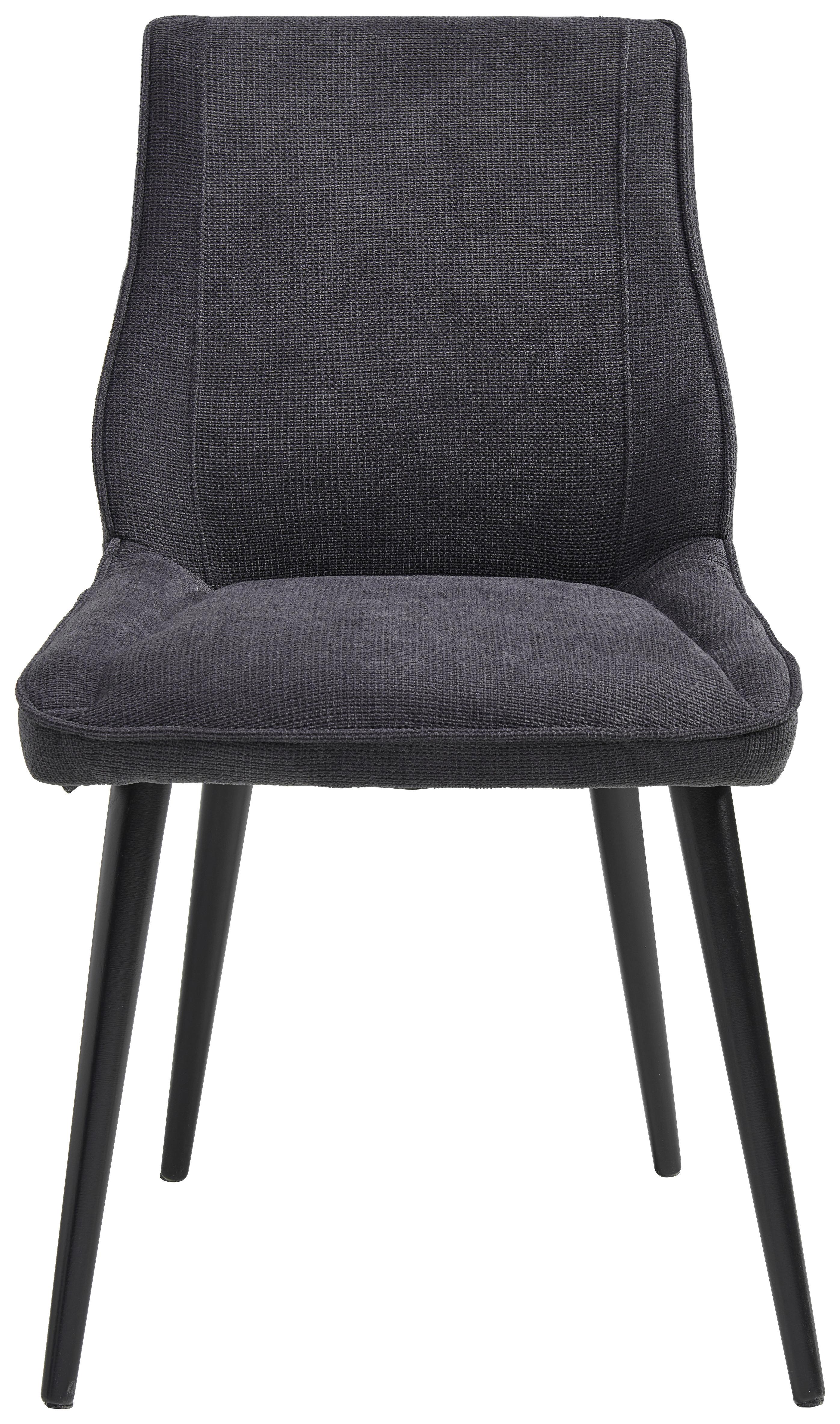 Esszimmerstuhl Amna Anthrazit Gepolstert - Anthrazit, KONVENTIONELL, Holz/Textil (51/86,5/64cm)