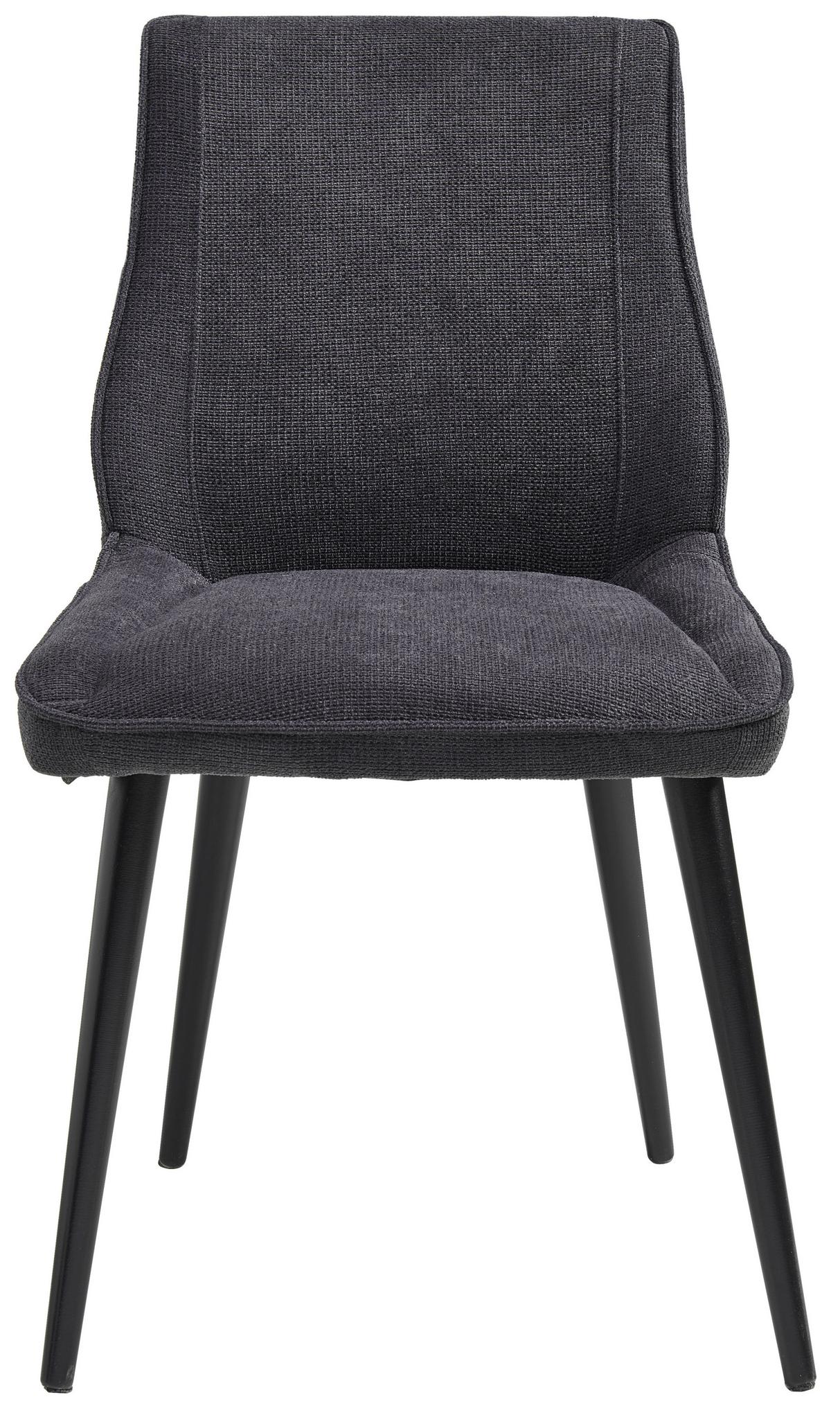 Esszimmerstuhl Amna Anthrazit Gepolstert - Anthrazit, KONVENTIONELL, Holz/Textil (51/86,5/64cm)