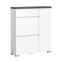 Schuhschrank Shoelove Weiß, Grau B: 95cm - Silberfarben/Weiß, MODERN (95/109/27cm)