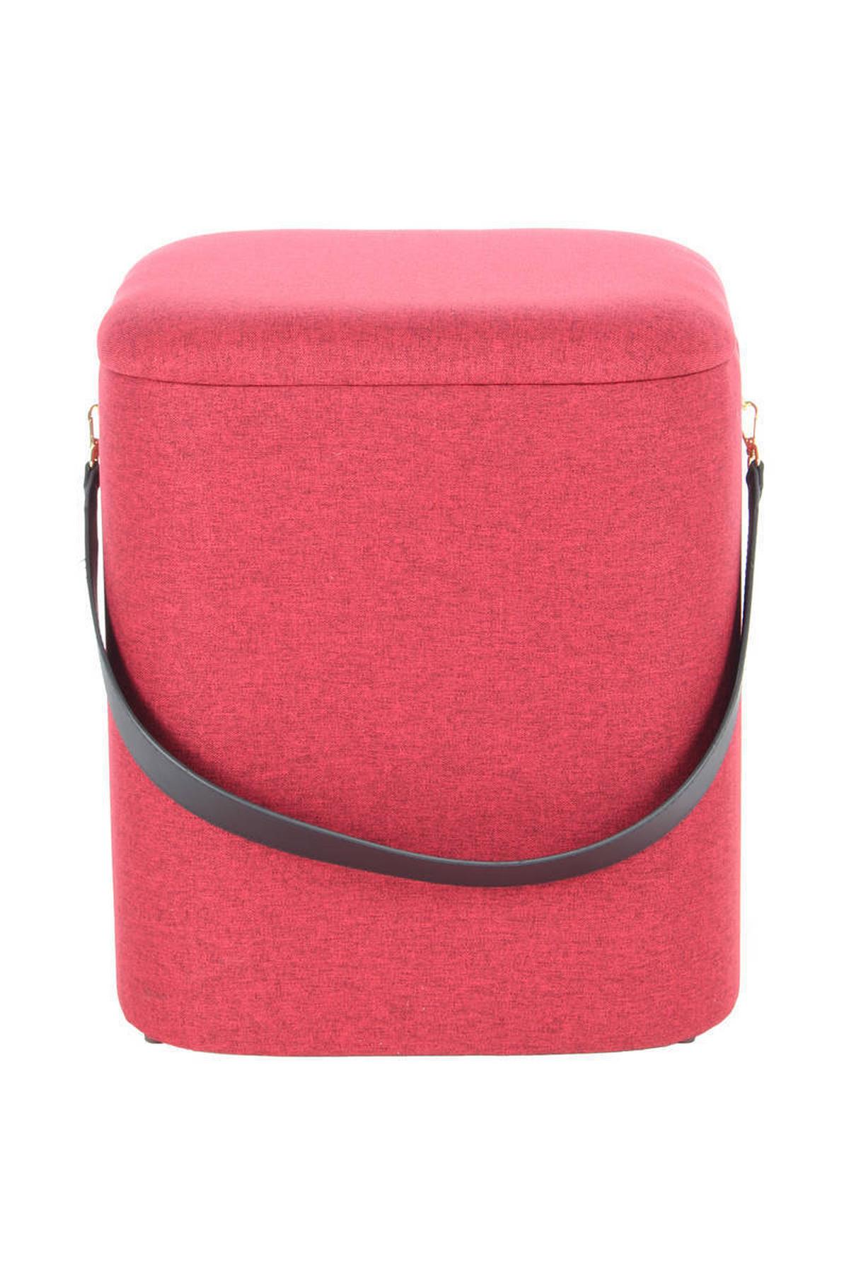 Hocker Arabella Mit  Stauraum Rot H: 44 Cm 2er-Set - Rot/Schwarz, Basics, Kunststoff/Textil (29,5+35,5cm) - Kayoom