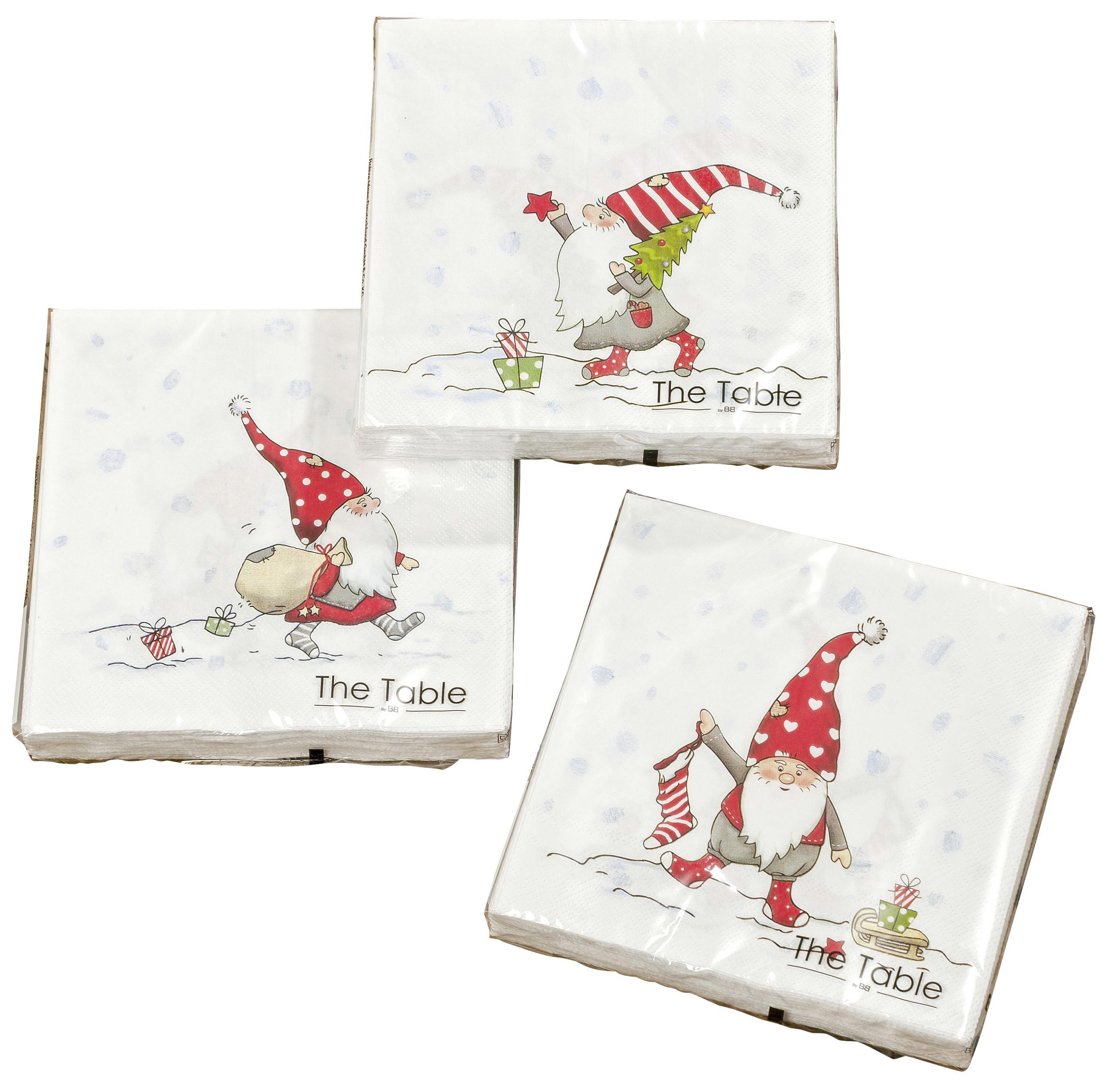 Szalvéta 1007274 - Fehér, romantikus/Landhaus, Papír (17/17/2,5cm)