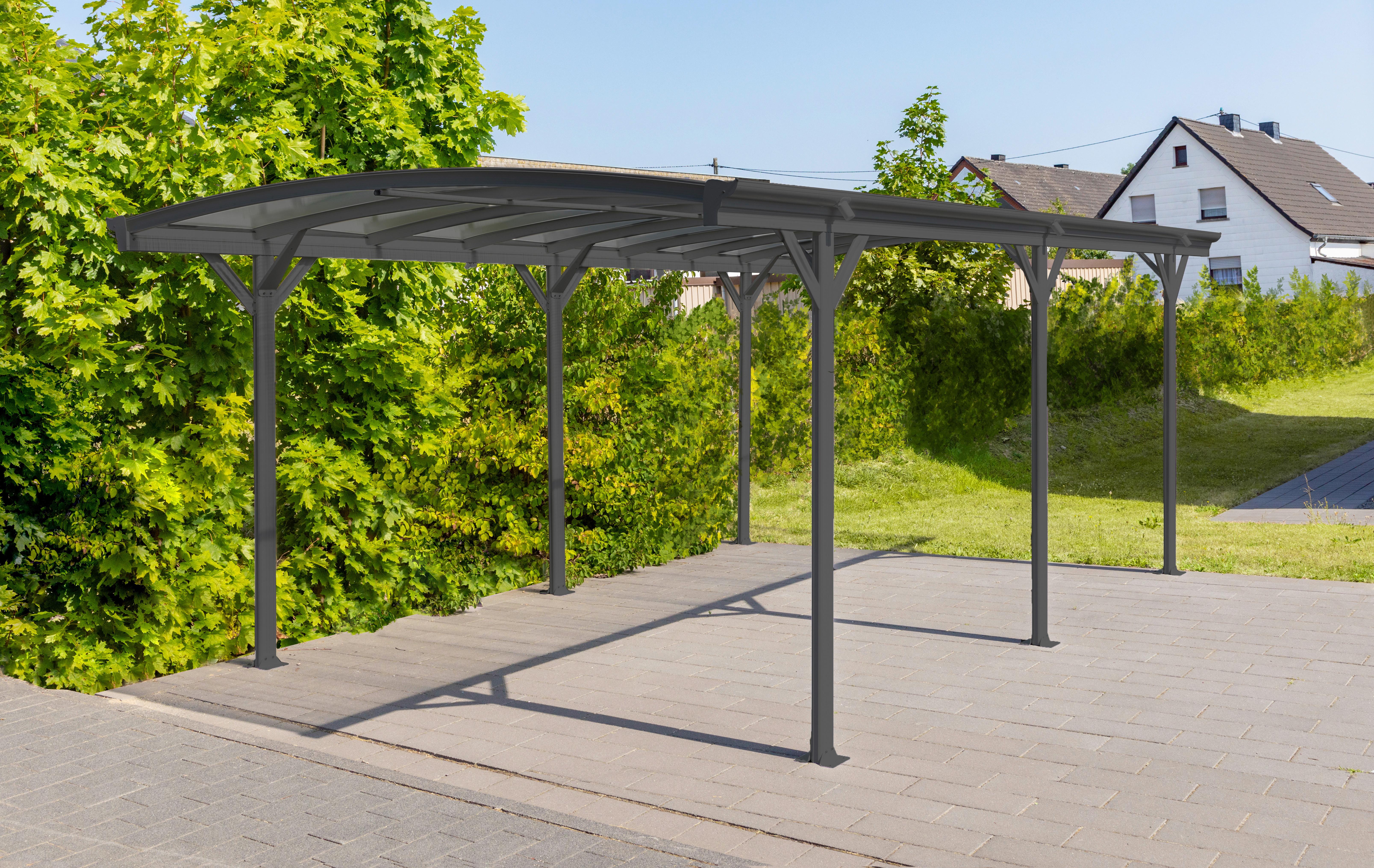 Carport 505x300 Cm Aluminium, Wetterbeständig - Anthrazit, Basics, Kunststoff/Metall (300/220/505cm)