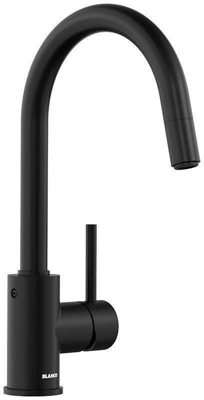 Küchenarmatur Blanco Mida-s Schwarz Schwenkbar Hochdruck - Metall (33,6cm)