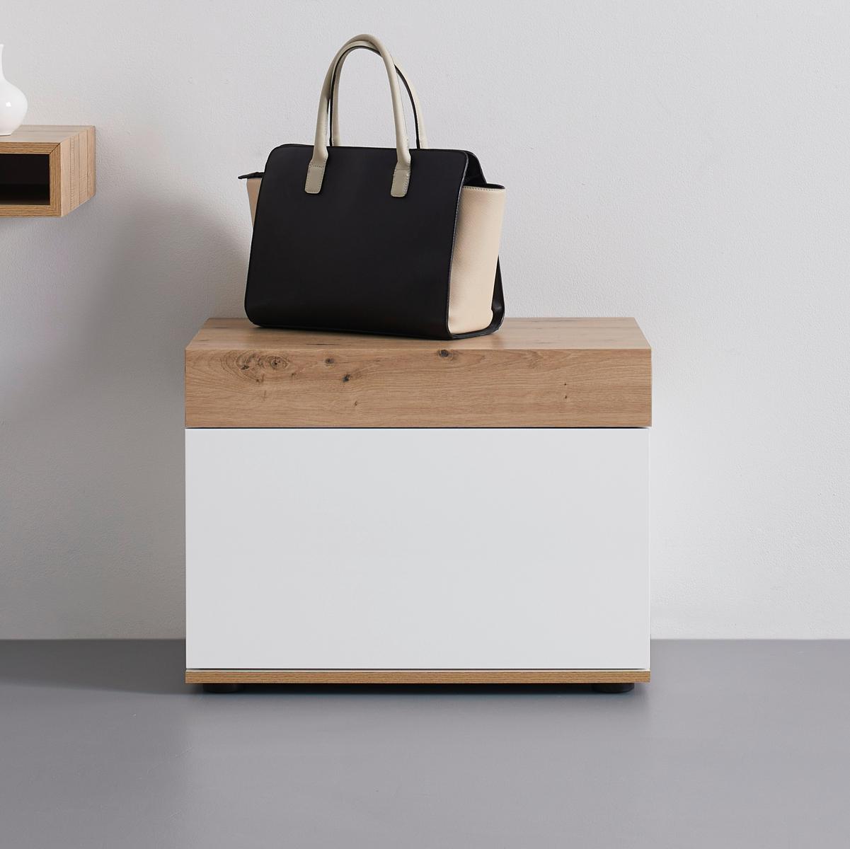 Botník CARA - bílá/barvy dubu, Moderní (60/45/40cm) - Bessagi Home