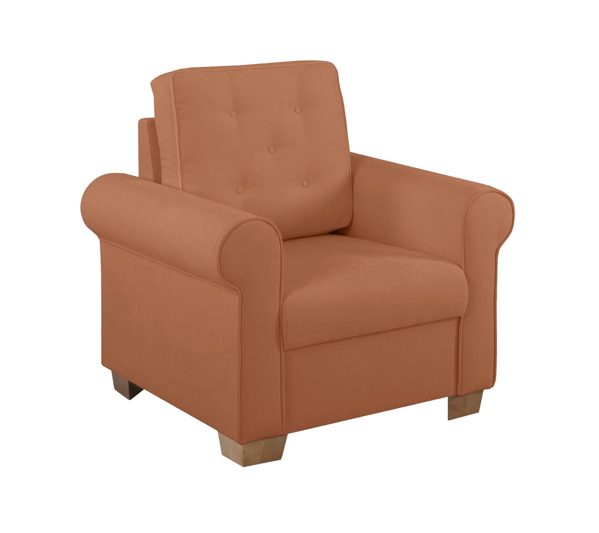 Sessel Arles, Rostfarben 56 B: 93 Cm - Rostfarben/Buchefarben, Design, Textil (93/89/82cm) - MID.YOU