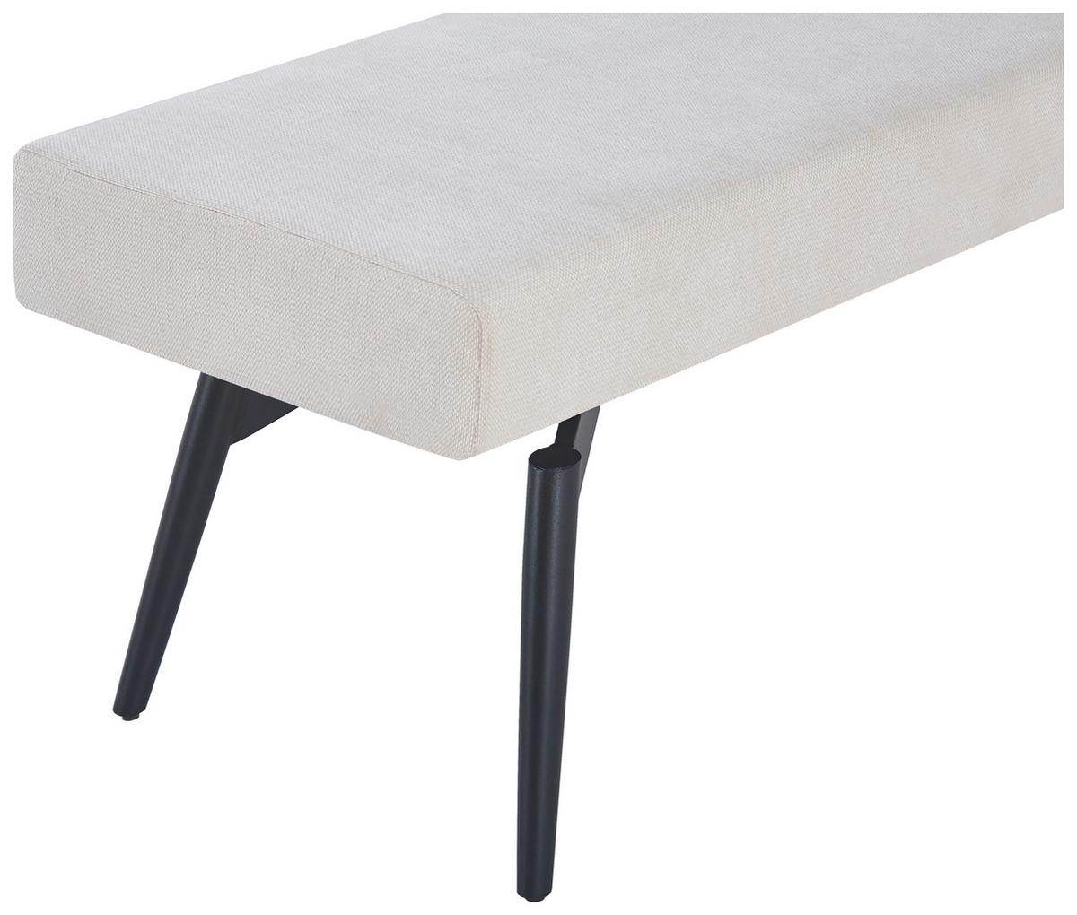Sitzbank Tinos ohne Lehne Beige, B: 140 cm - Beige/Schwarz, KONVENTIONELL, Textil/Metall (140/49/47cm) - MID.YOU