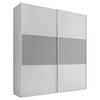 Schwebetürenschrank 167 Cm Includo Weiß/grau - Weiß/Grau, MODERN, Holzwerkstoff (167/222/68cm)
