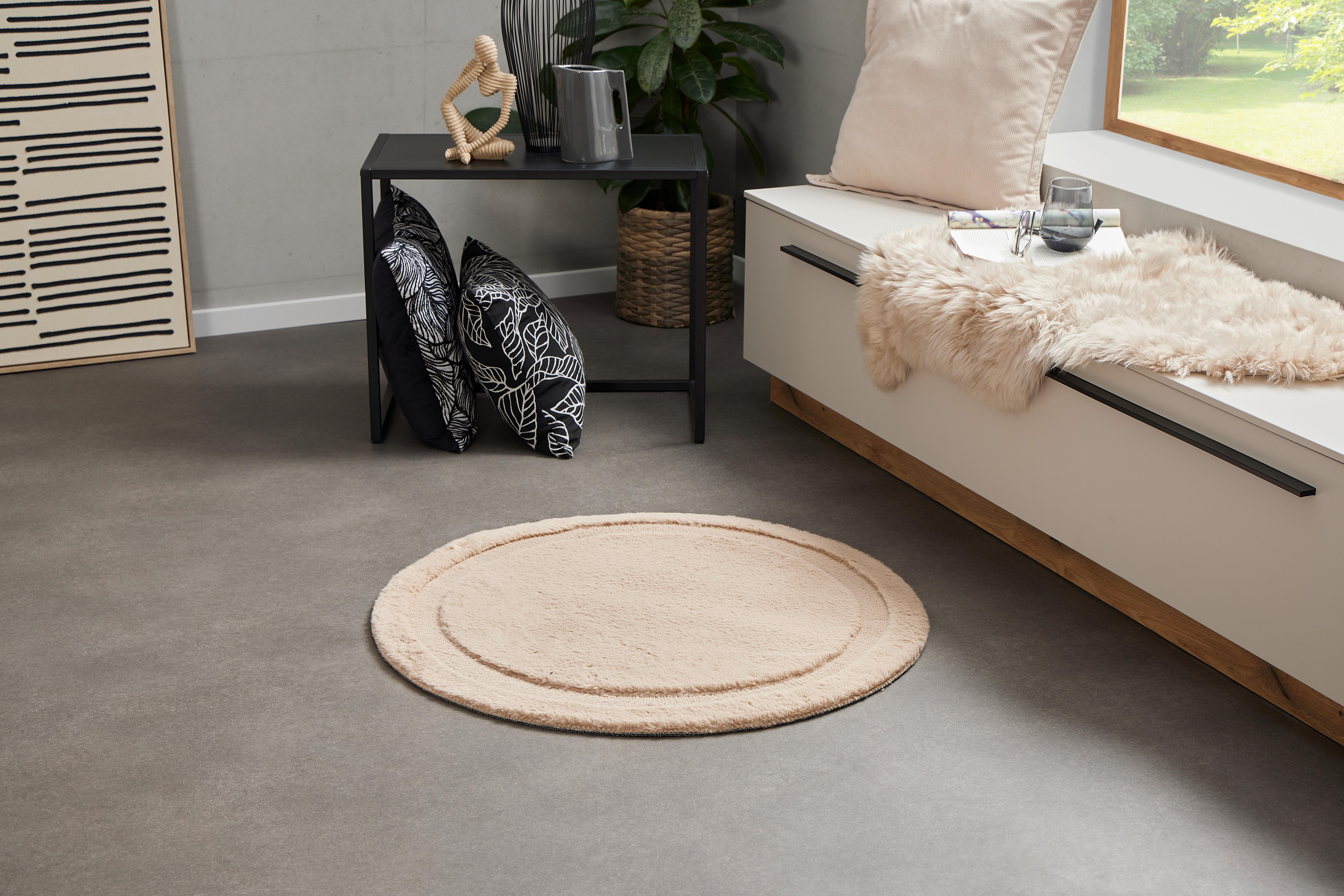 Fellteppich Oliver - Sandfarben, MODERN, Textil (80cm) - Luca Bessoni