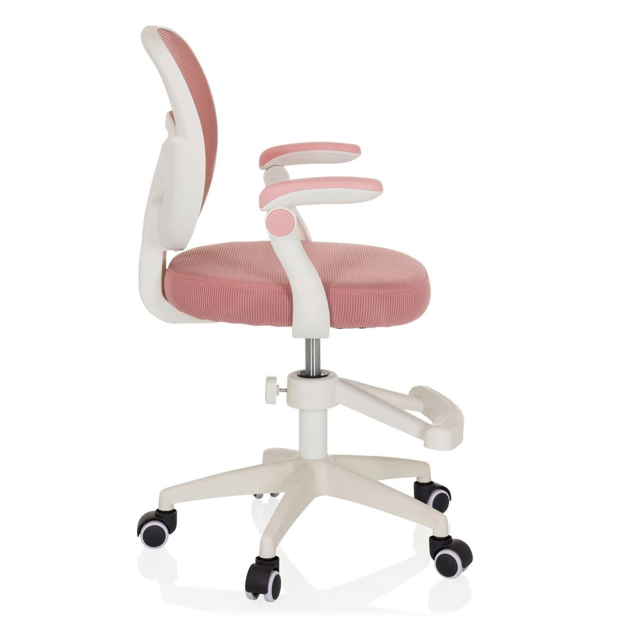 Jugenddrehstuhl Miko W Eco Rosa B: 61 cm - Rosa/Weiß, MODERN, Kunststoff/Textil (61/84-97/55cm) - MID.YOU