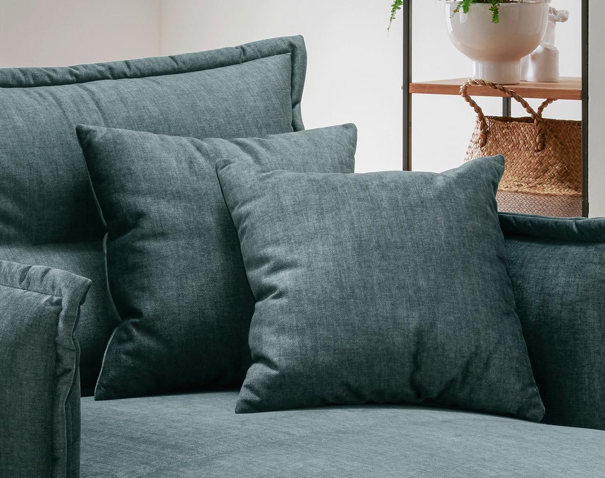 XXL-Sofa Lava Hellblau B: 111 cm - Schwarz/Hellblau, MODERN, Textil (111/101/167cm) - Livetastic