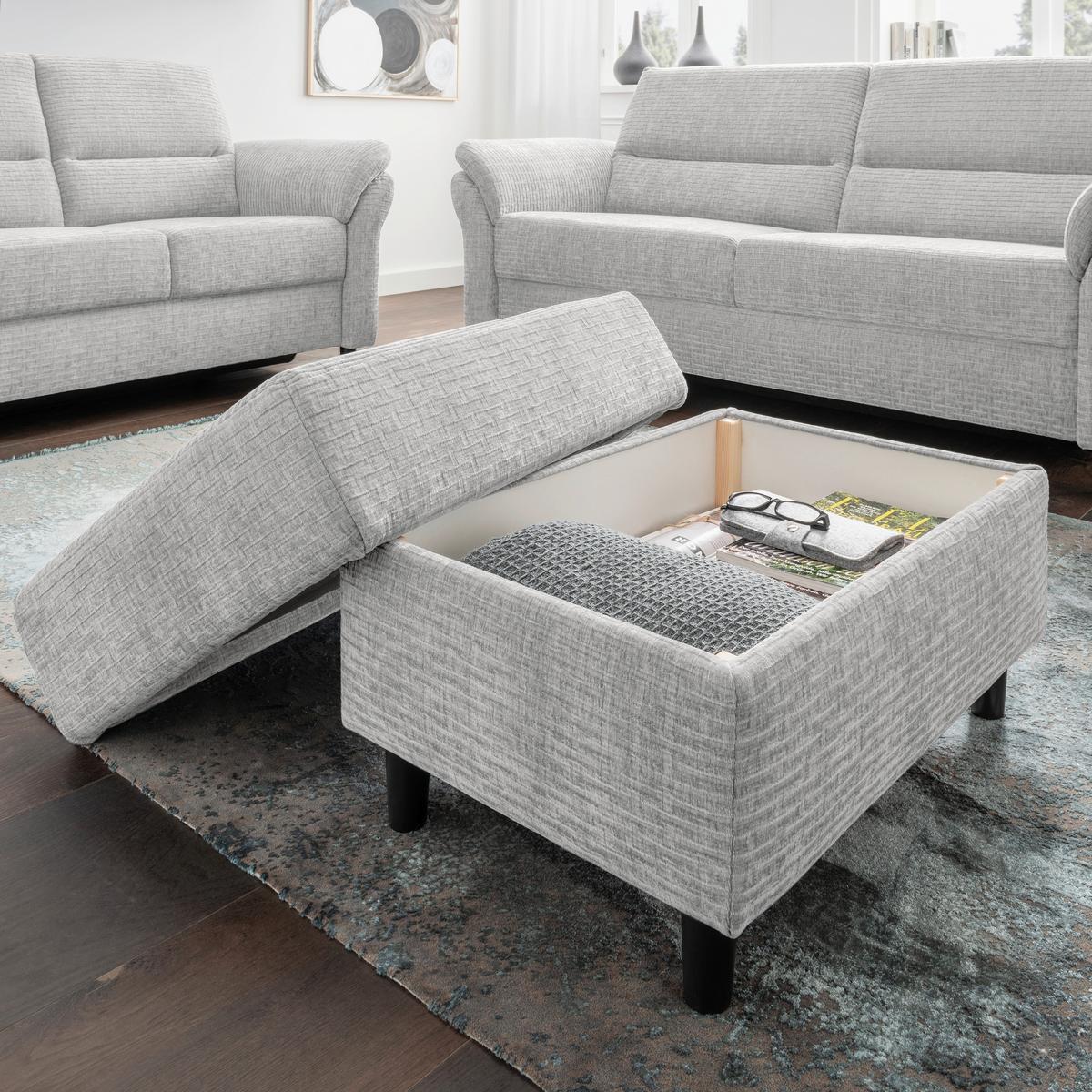 Hocker Cavoli, Weiß B: 76 cm - Schwarz/Weiß, MODERN, Textil (76/46/55cm) - Livetastic