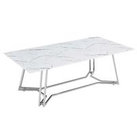 Couchtisch Weiß, Chromfarben L: 110 Cm - Chromfarben/Weiß, Design, Glas/Metall (110/60/40cm) - Livetastic