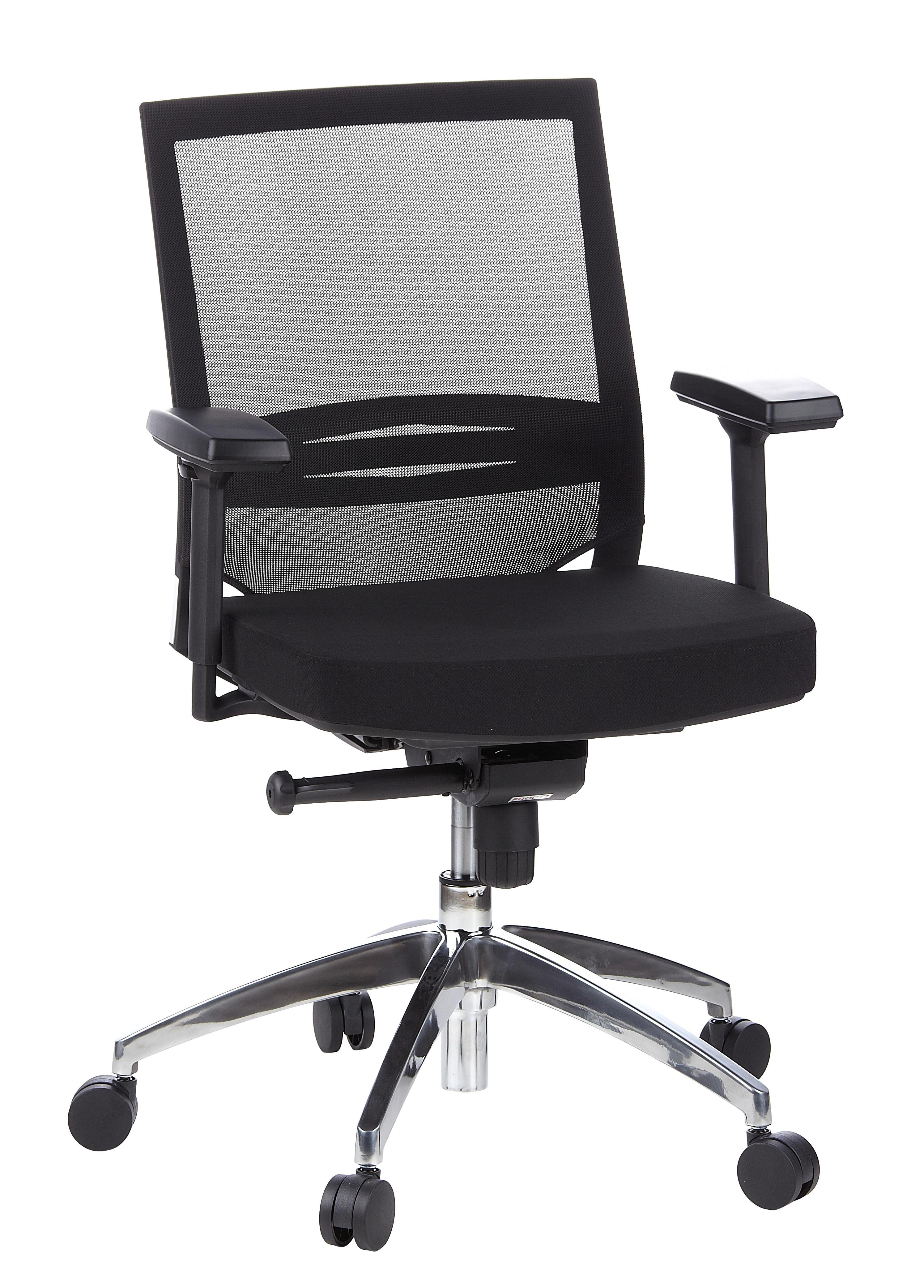 Drehstuhl Porto Pro Schwarz - Alufarben/Schwarz, MODERN, Kunststoff/Textil (59/108/49cm) - MID.YOU