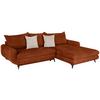 Ecksofa Wave - Schwarz/Orange, MODERN, Holz/Textil (266/189cm)