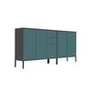 Sideboard Mailand Anthrazit/petrol B: 184,5cm - Anthrazit/Petrol, MODERN, Holzwerkstoff (184,5/86/33cm) - MID.YOU