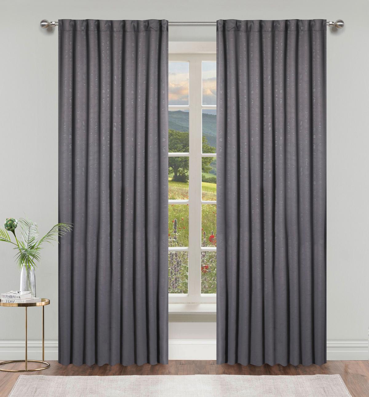 Verdunkelungsvorhang Vera - Anthrazit, ROMANTIK / LANDHAUS, Textil (140/245cm) - James Wood