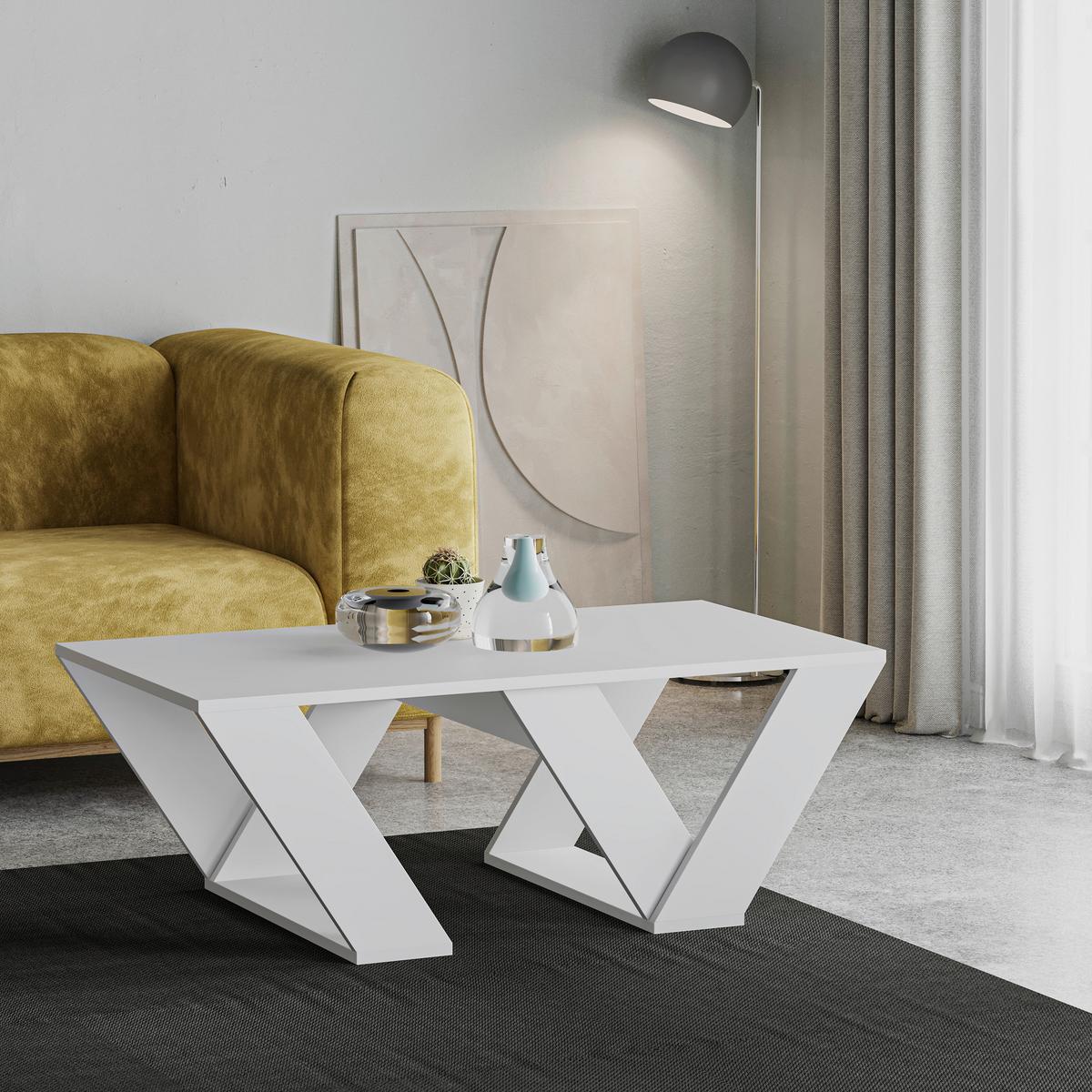 KONFERENČNÝ STOLÍK PIPRA - biela, Design, kompozitné drevo (120/40/60cm) - Livetastic