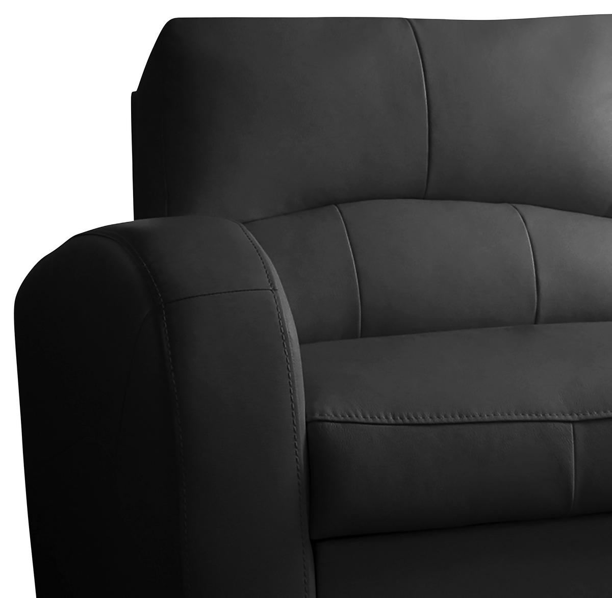 Ecksofa Tilo Schwarz S: 227 cm - Schwarz, Design, Leder/Textil (227/168cm) - Livetastic