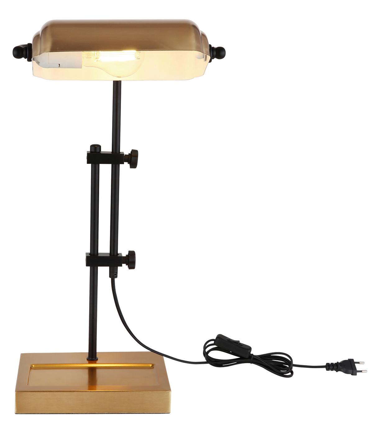Tischleuchte 24918m - Goldfarben/Schwarz, KONVENTIONELL, Metall (26,5/18,2/50cm) - Globo