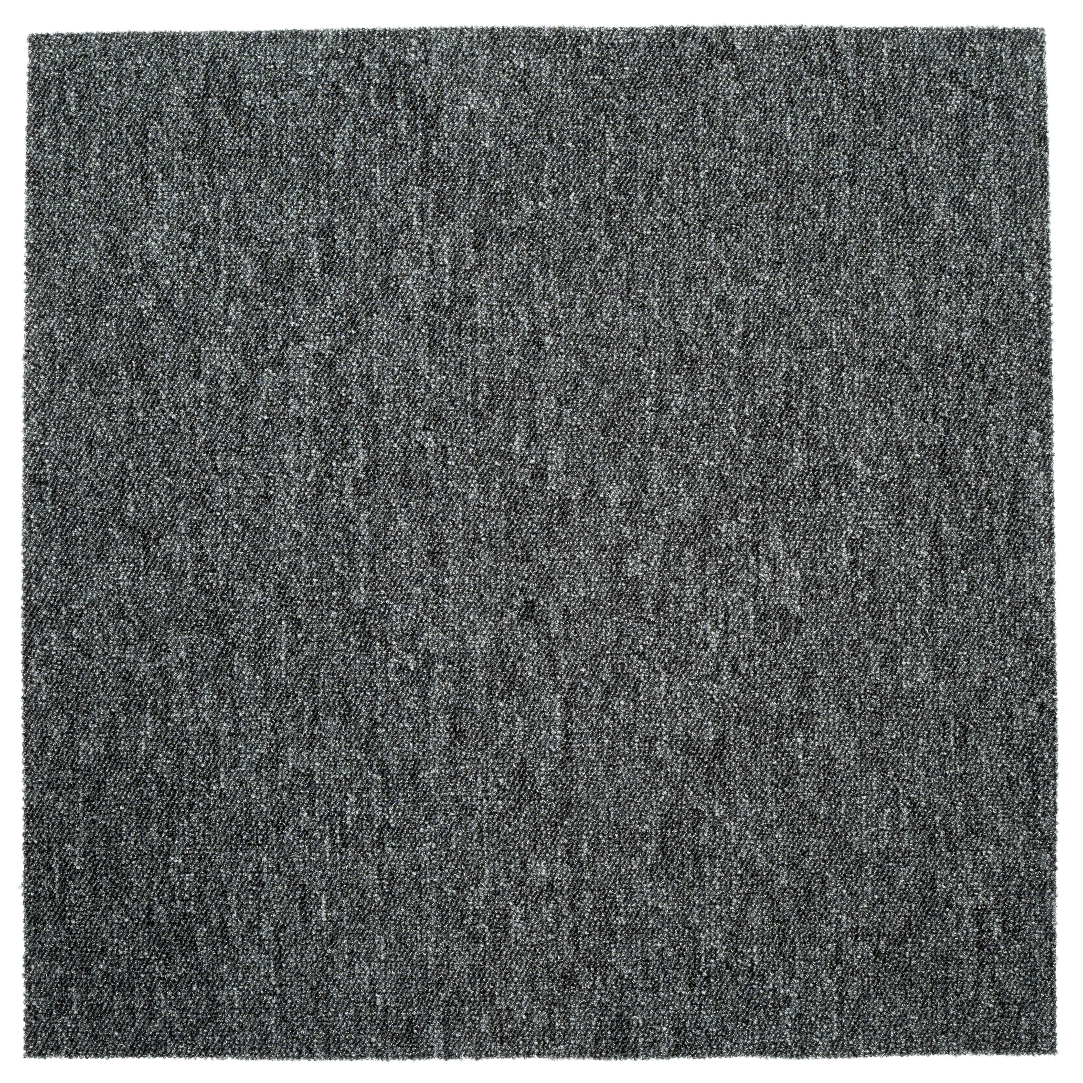 Teppichfliese Grau Sparkle 50x50 cm Florhöhe 3,5 mm - Basics, Textil (50/50cm)