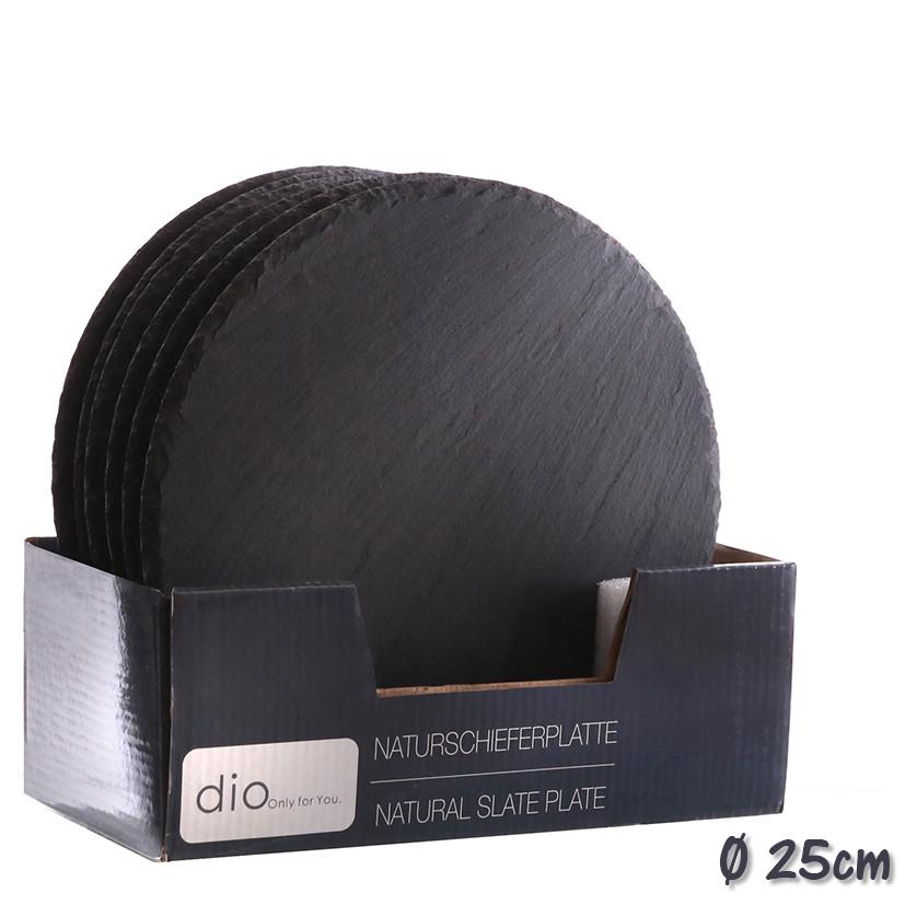 Schiefertafel Rund Bxl 25x25 Cm - Schwarz, KONVENTIONELL, Stein (25/25cm) - Luca Bessoni