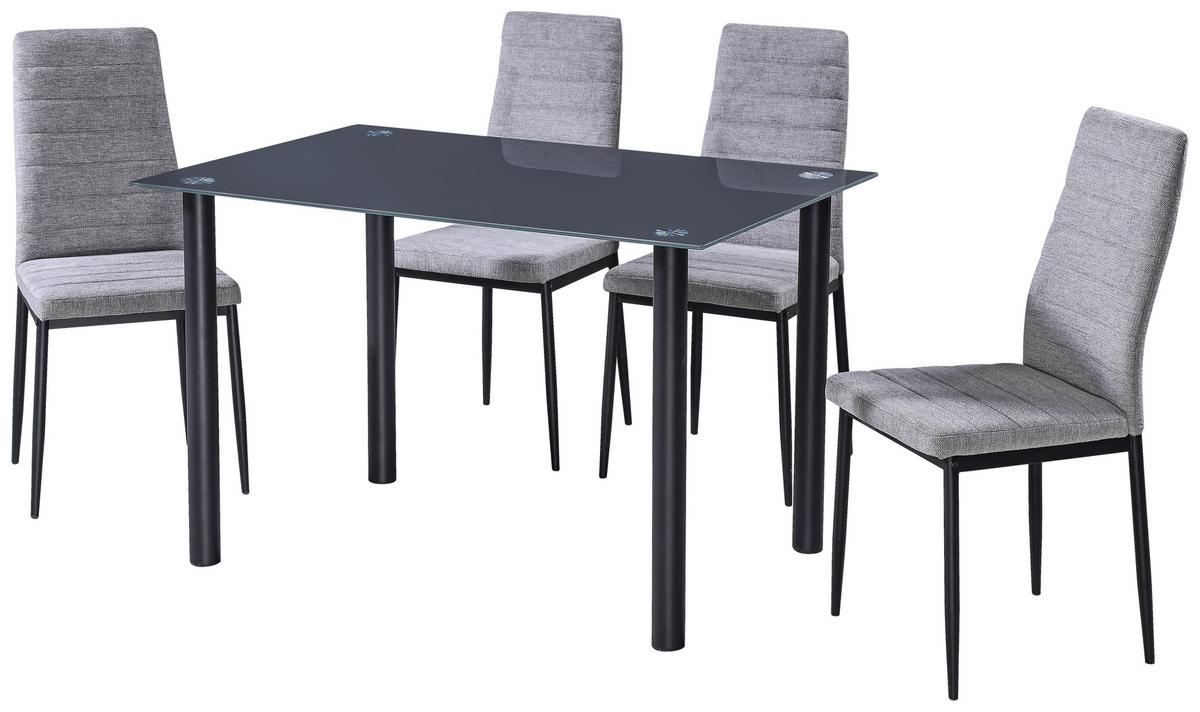JÍDELNÍ SET WELS 1 *CENOVÝ TRHÁK* - šedá/černá, Konvenční, kov/textil (120/75/80cm) - Based