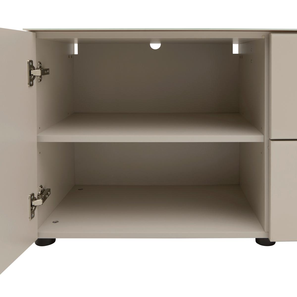 TV komoda SIENA sklo, kašmír - čierna/kašmírová, Modern, kov/kompozitné drevo (226/55/40cm) - Premium Living