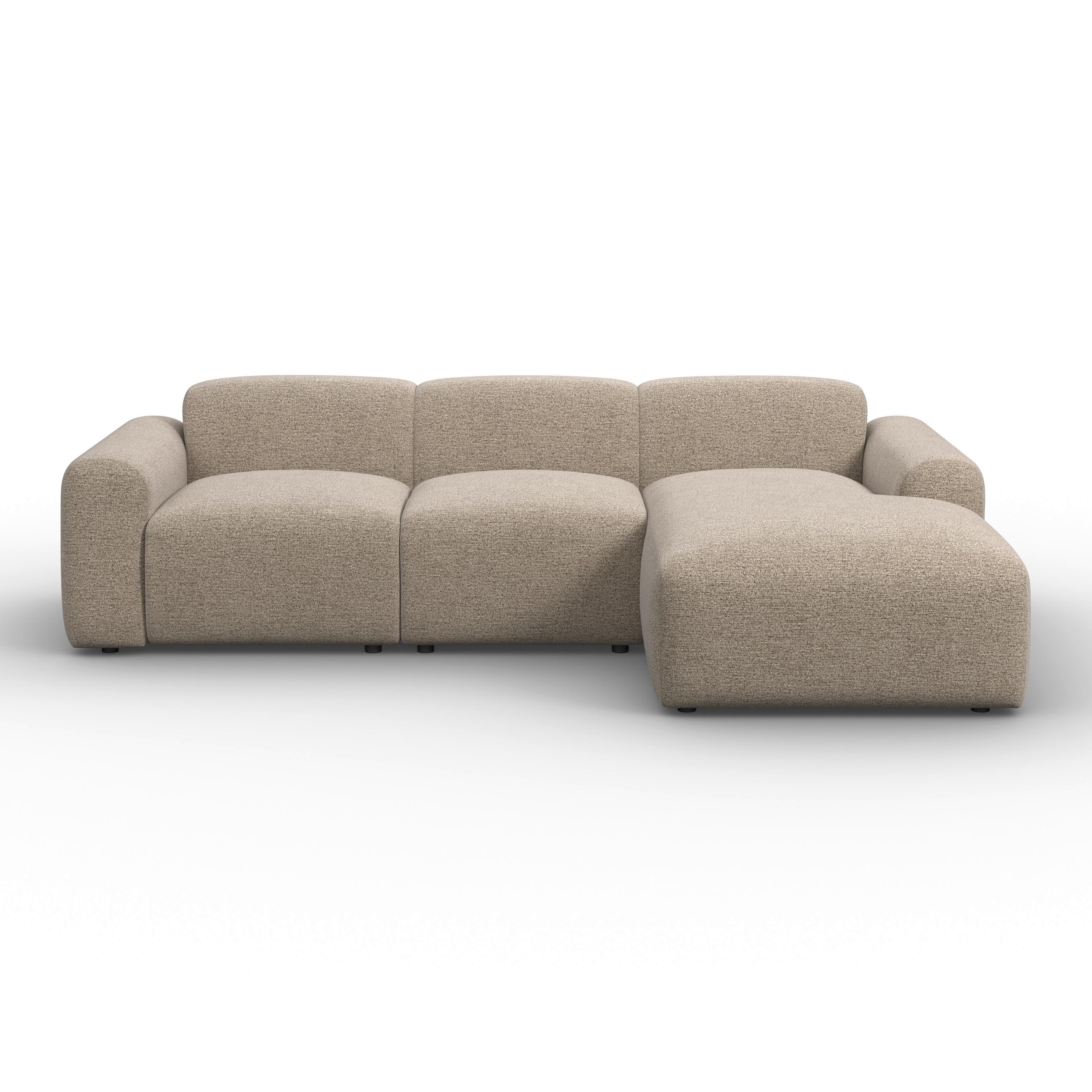 Rohová sedačka MARLO, obojstranná, hnedá ženilka - hnedá/čierna, Modern, drevo/textil (263/162cm) - Bessagi Home