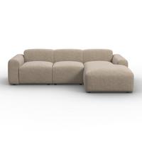 Rohová sedačka MARLO, obojstranná, hnedá ženilka - hnedá/čierna, Modern, drevo/textil (263/162cm) - Bessagi Home