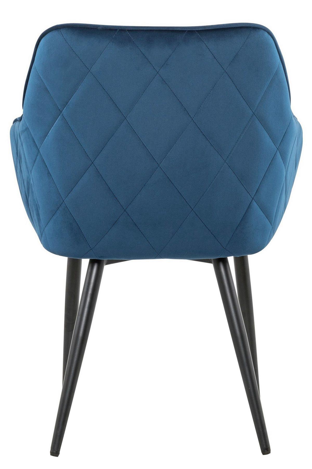 Armlehnstuhl Blau B: 61cm - Blau/Schwarz, MODERN, Textil/Metall (61/85/60cm) - Livetastic