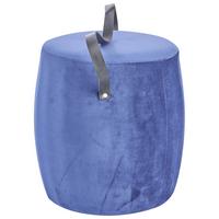 Hocker Textil Dunkelblau Sitz Gepolstert H: 40 cm Rund - Dunkelblau, Basics, Textil (38/40cm)