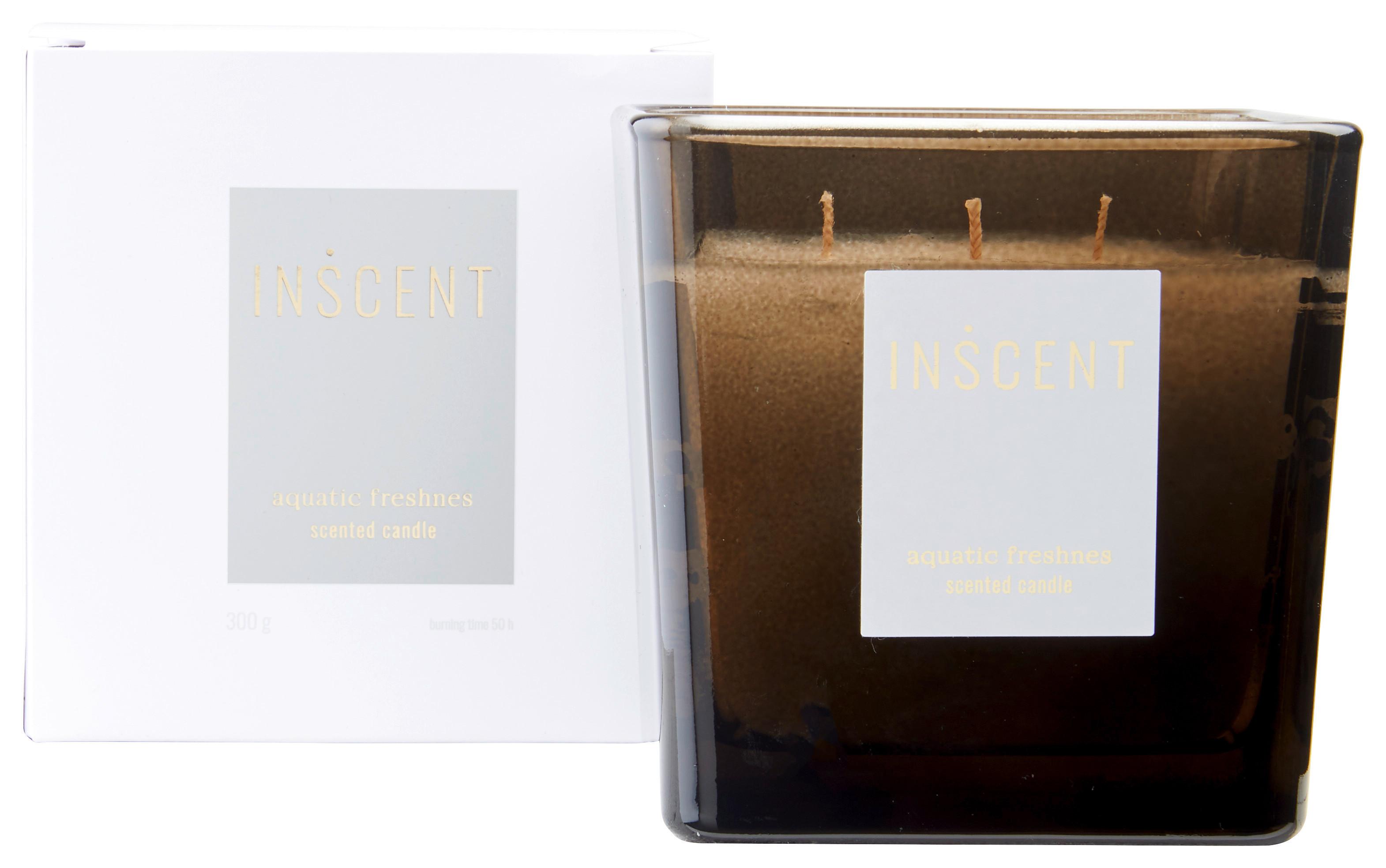 VONNÁ SVÍČKA AQUATIC FRESHNESS - bílá/světle zelená, Design, sklo (10/10/10cm) - Inscent