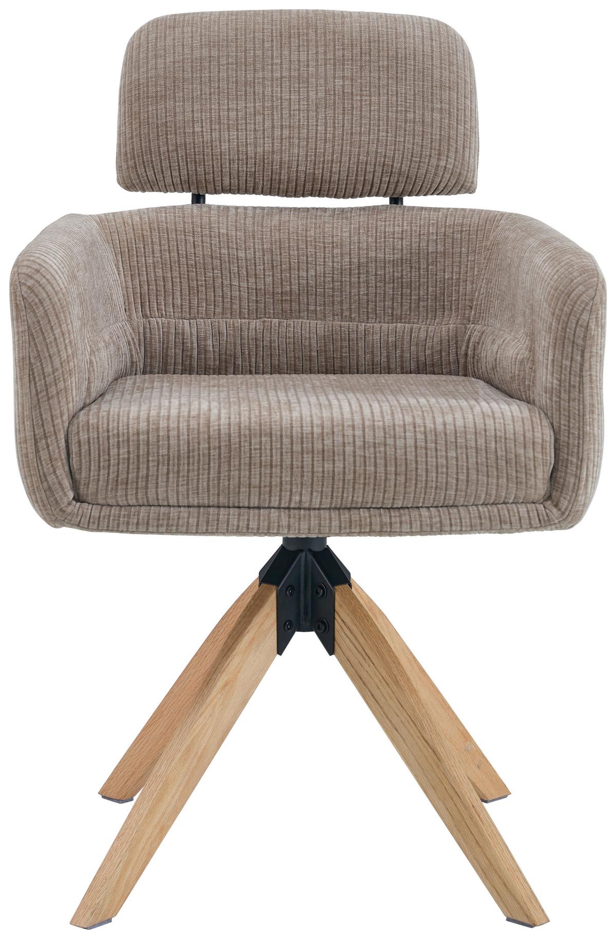 Armlehnstuhl Mattis Cord beige, B: 60 cm - Beige/Naturfarben, KONVENTIONELL, Holz/Textil (60/90/69cm) - Livetastic