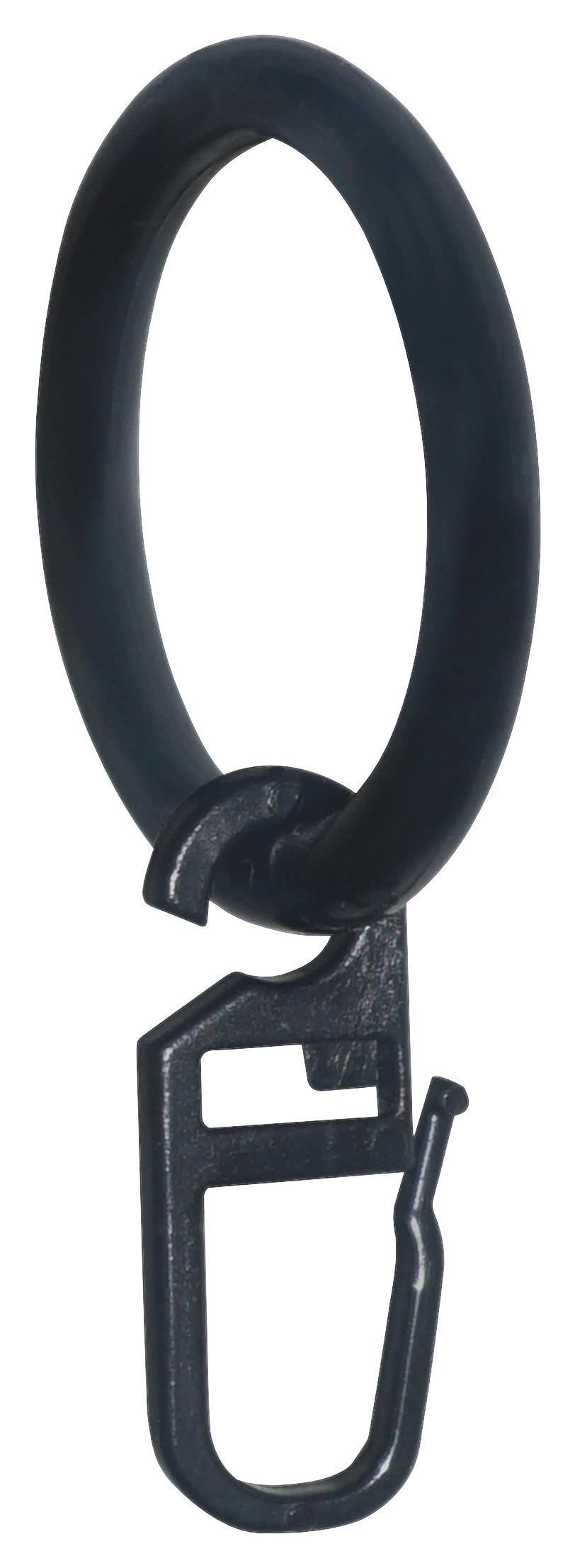 Vorhangringe Schwarz Paul Kunststoff 10 Stk. - Schwarz, Kunststoff (3,5cm) - Ondega