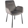 Armlehnstuhl Eliot 125 - Schwarz/Grau, MODERN, Textil/Metall (57/87/58,5cm) - Kayoom