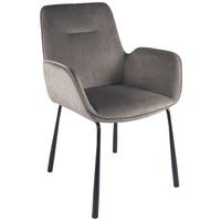 Armlehnstuhl Eliot 125 - Schwarz/Grau, MODERN, Textil/Metall (57/87/58,5cm) - Kayoom