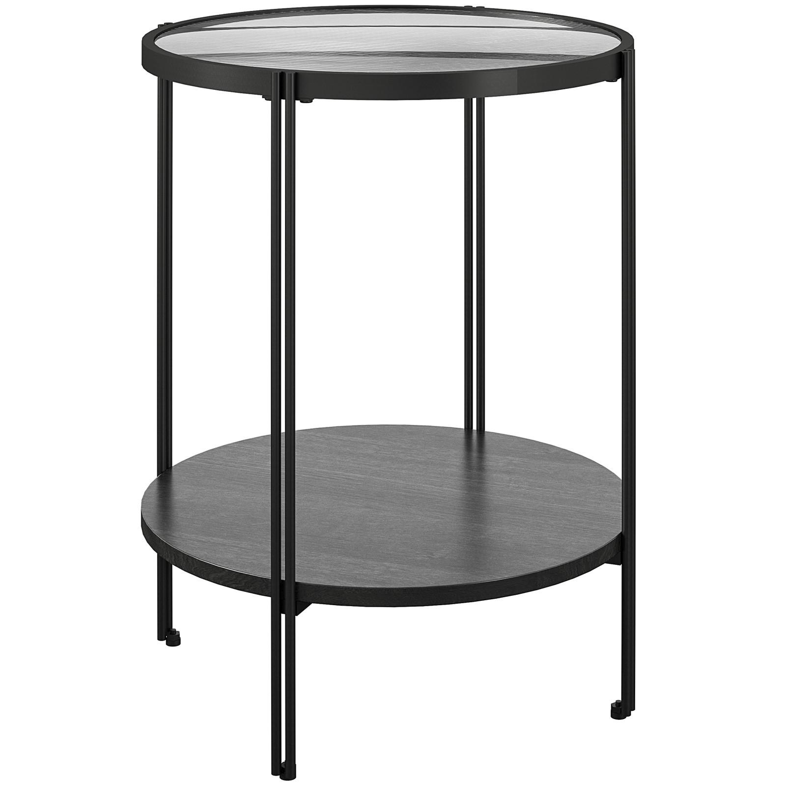 Beistelltisch Wainwright Schwarz B: 42 Cm - Schwarz, Design, Glas/Holzwerkstoff (42/55cm) - MID.YOU