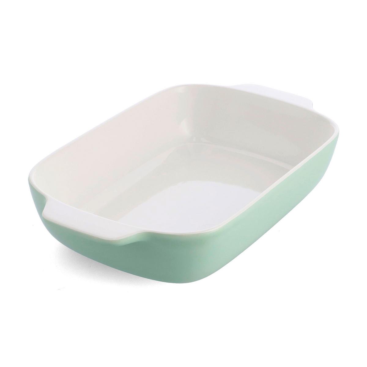 Auflaufform Stoneware Weiß/hellgrün B: 24 Cm - Weiß/Hellgrün, Basics, Naturmaterialien/Keramik (24cm) - Kitchenaid