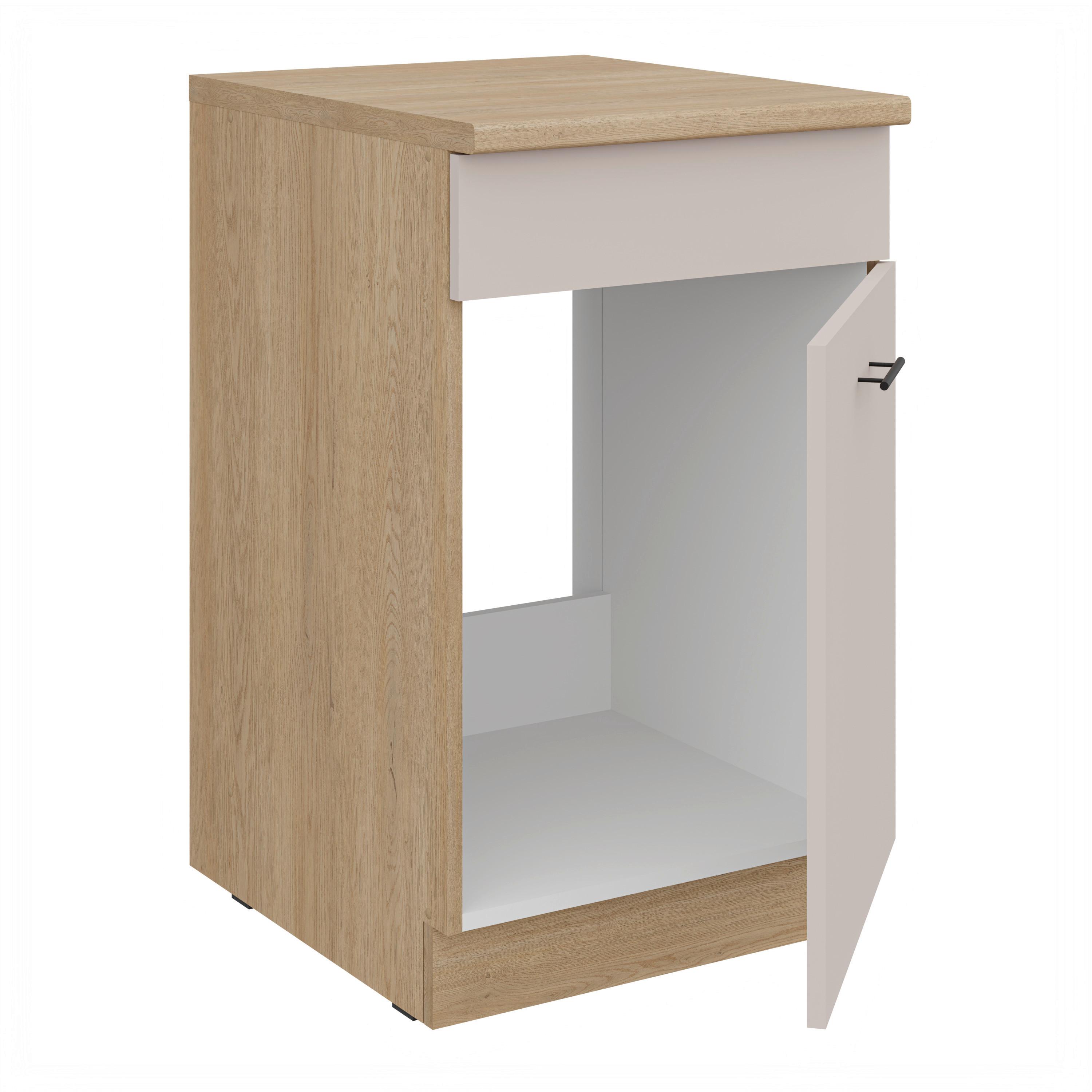 Skrinka pod drez FOX II š.50 cm - čierna/kašmírová, kompozitné drevo/plast (50/84,8/60cm)