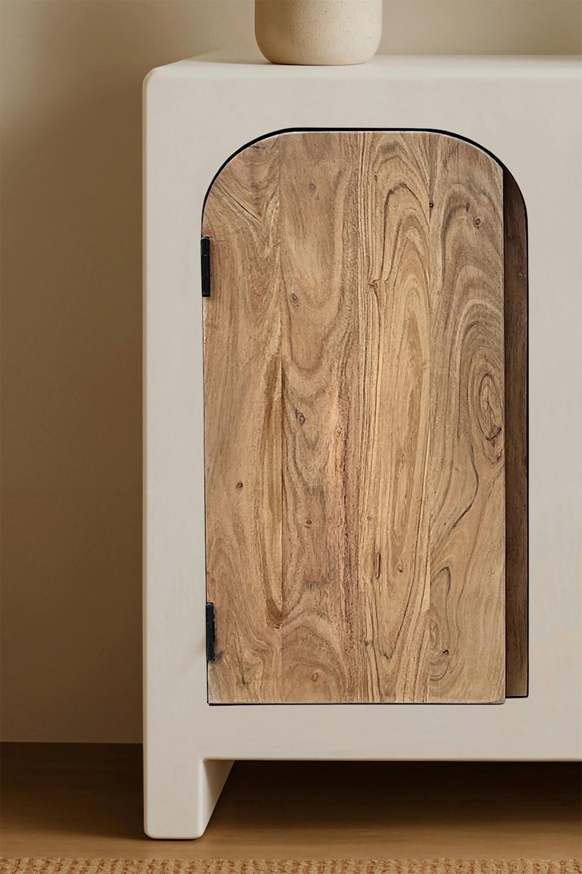 KOMMODE Naturfarben/Weiß B: 80cm - Weiß/Naturfarben, Design, Holz/Holzwerkstoff (80/80/40cm) - MID.YOU