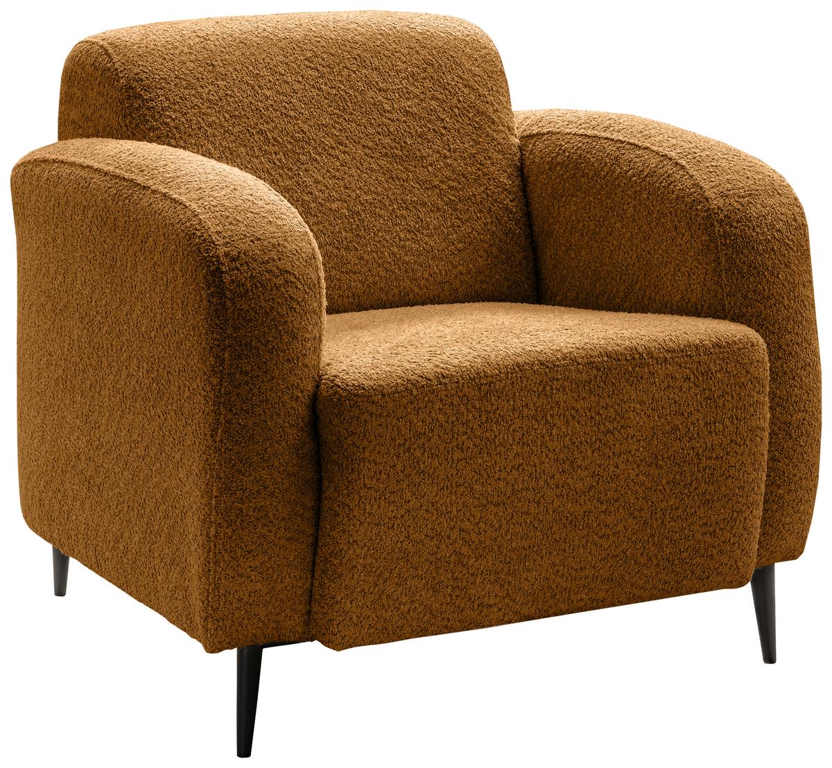 Sessel Marone Goldfarben B: 85cm - Goldfarben/Schwarz, MODERN, Textil (85/76/90cm) - Livetastic