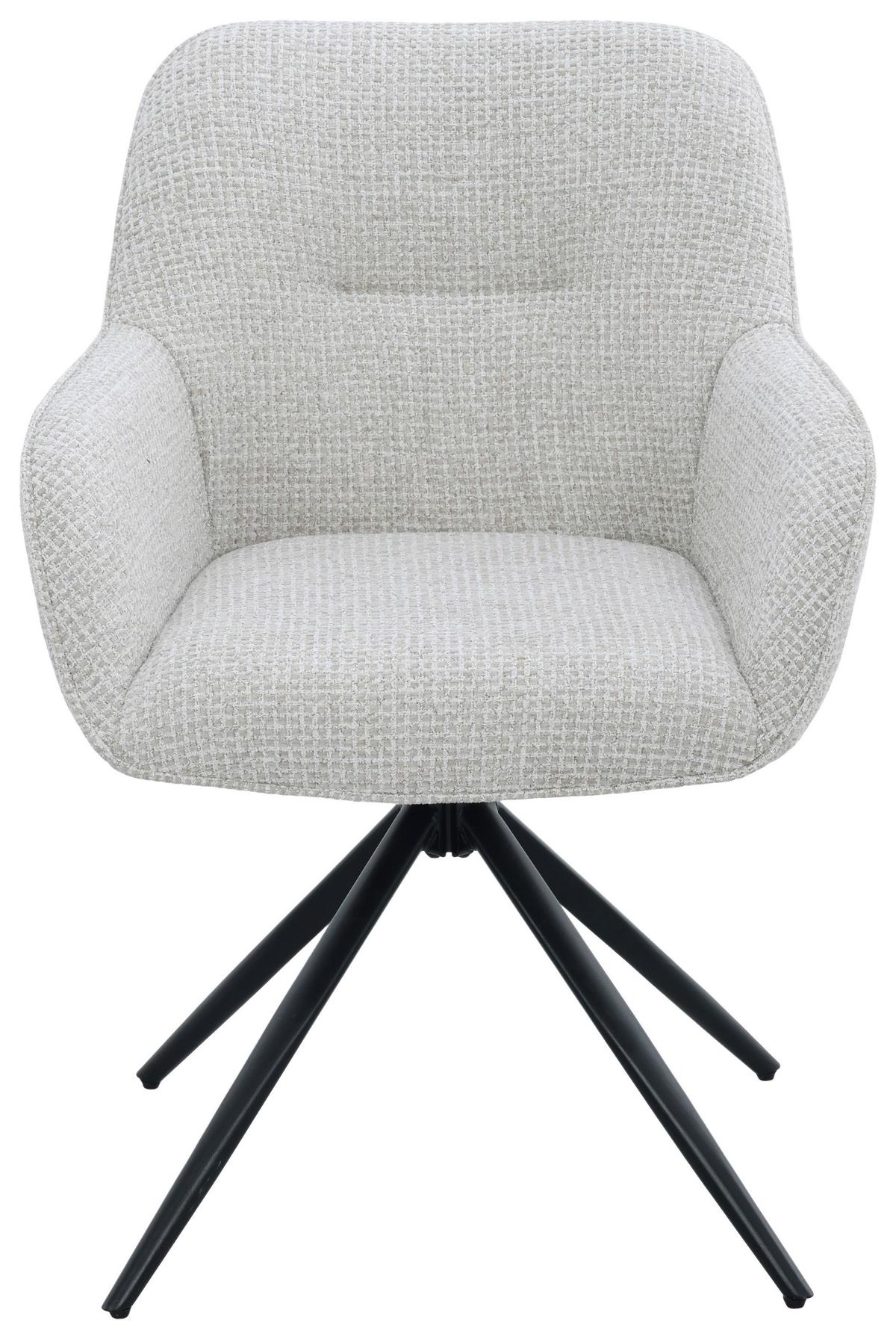 Armlehnstuhl Vittoria Schwarz/Beige B: 60 cm - Beige/Schwarz, MODERN, Textil/Metall (60/85/62cm) - Livetastic