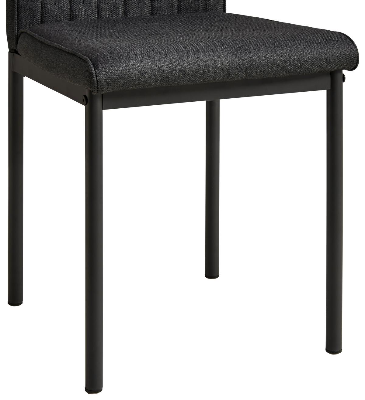 Stuhl Everton - Dunkelgrau/Grau, LIFESTYLE, Textil/Metall (44/91/58cm) - Livetastic