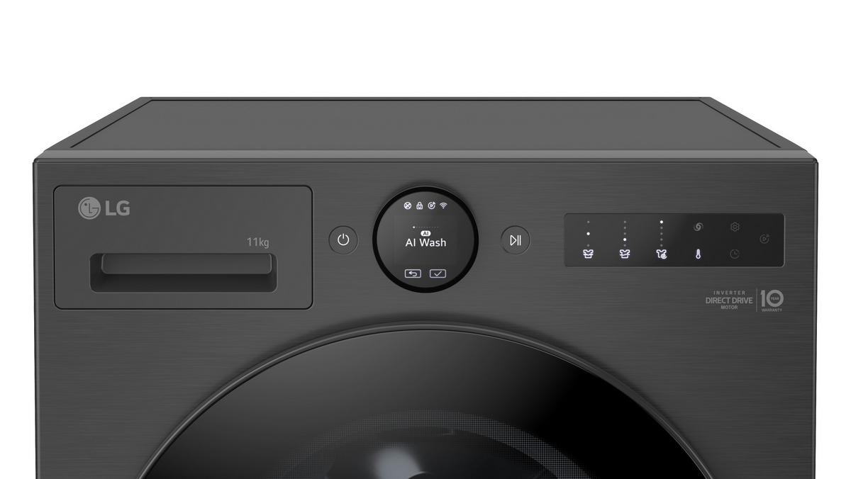 Waschmaschine F4WX801YB Füllmenge ca. 11 KG, EEKL: A - Schwarz, Basics, Metall (60cm) - LG