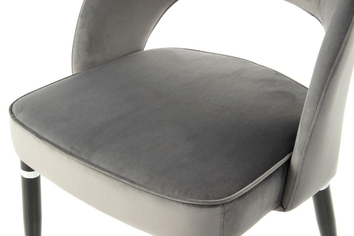 Stuhl-Set Courtney 525 - Silberfarben/Schwarz, MODERN, Textil/Metall (58/83/56cm) - Kayoom