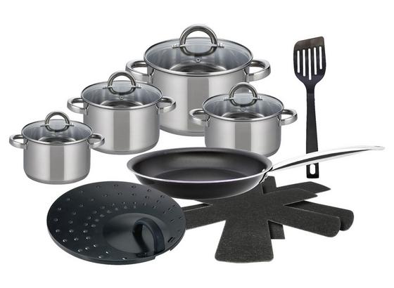 Kochtopfset Topfset Opal 14 teilig - Silberfarben, Basics, Glas/Metall - ELO Kochtopfset Topfset Opal 14 teilig - Silberfarben, Basics, Glas/Metall - ELO
