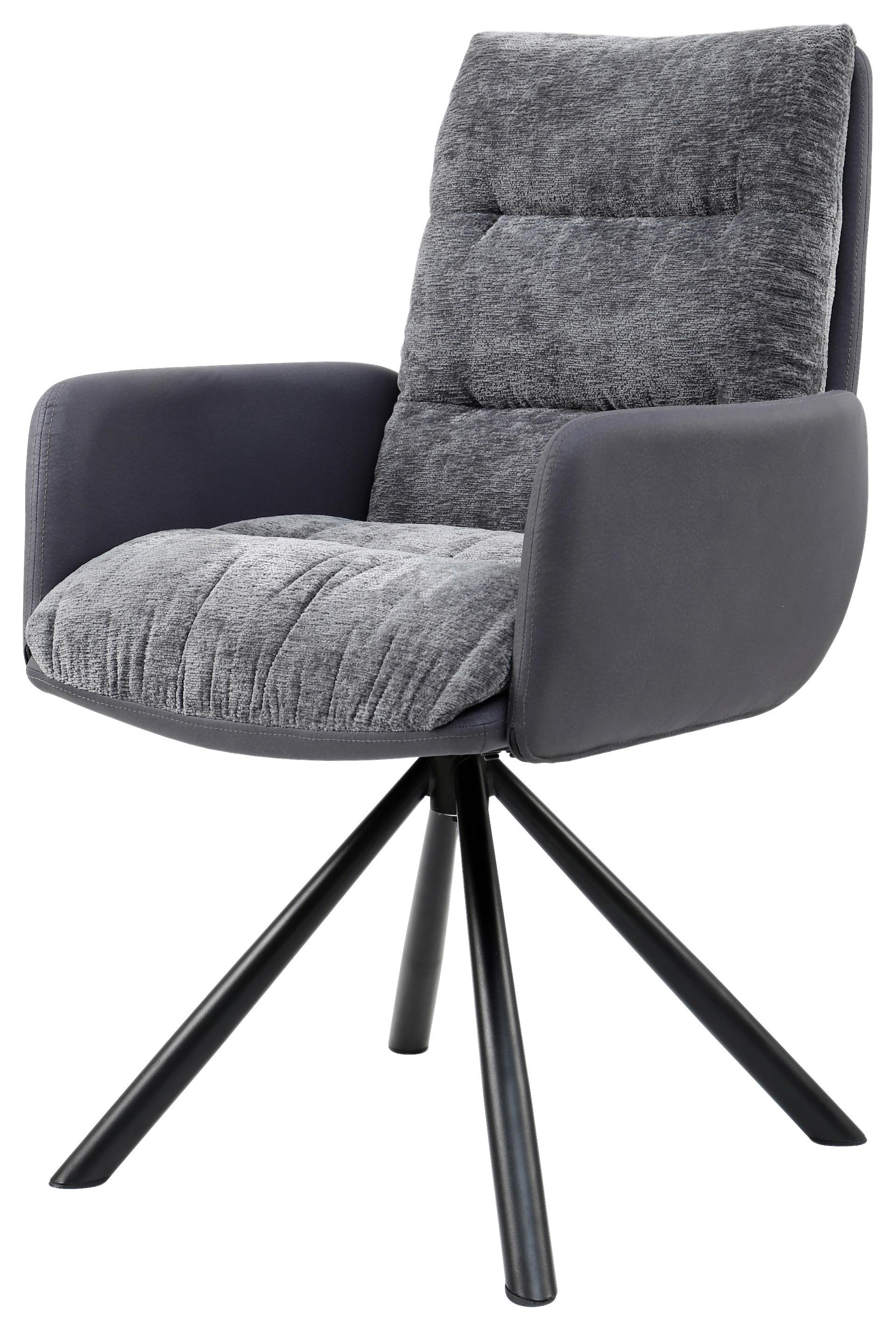 Armlehnstuhl Andreas Giga-S - Schwarz/Grau, KONVENTIONELL, Holz/Textil (60/93/65cm)