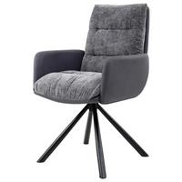 Armlehnstuhl Andreas Giga-S - Schwarz/Grau, KONVENTIONELL, Holz/Textil (60/93/65cm)
