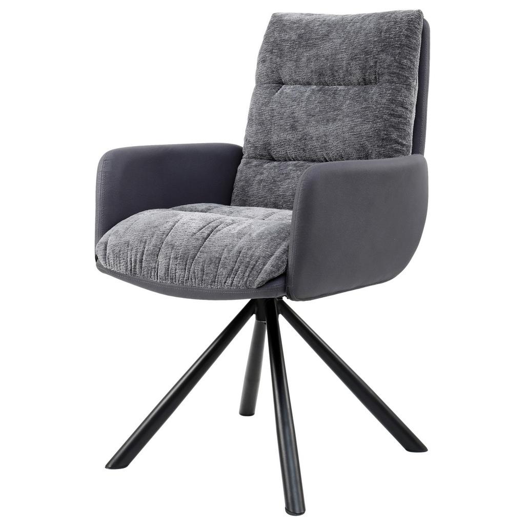 Armlehnstuhl Andreas Giga-s Grau/schwarz Gepolstert
