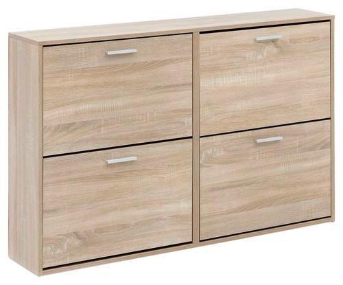 Schuhkipper 4 Klappen 24 Paar Eiche Dekor B: 120 cm - Sonoma Eiche, KONVENTIONELL, Holzwerkstoff (120/81/24cm) - MID.YOU